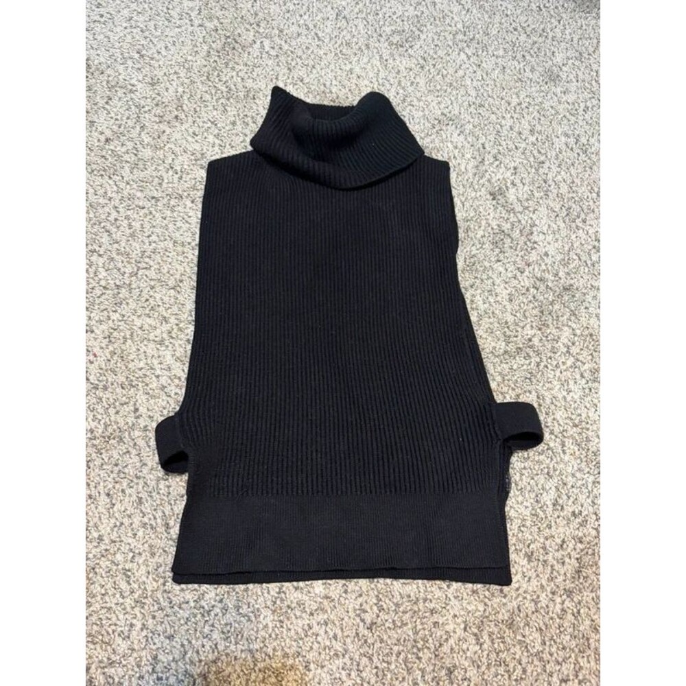 Anthropologie Black Open-Side Turtleneck Sweater Vest